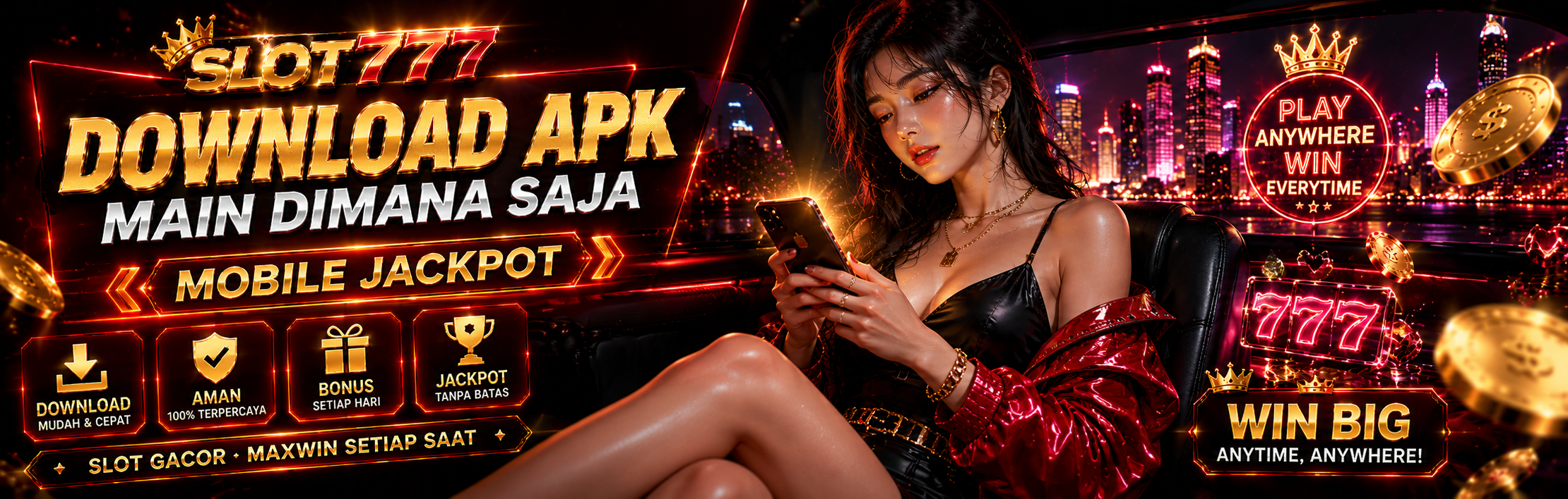 Download SLOT777 APK — main dimana saja, mobile jackpot, bonus setiap hari